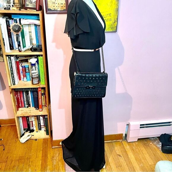 💥Host Pick!💥 NWT Erin by Erin Fetherston Black Contessa Chiffon Gown - Picture 6 of 10